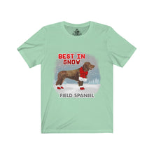 Load image into Gallery viewer, Field Spaniel Best In Snow Unisex Jersey Short Sleeve Tee