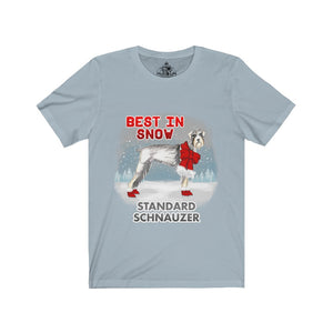 Standard Schnauzer Best In Snow Unisex Jersey Short Sleeve Tee
