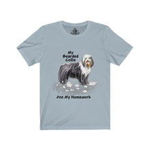Load image into Gallery viewer, My Bearded Collie Ate My Homework Unisex Jersey Short Sleeve Tee