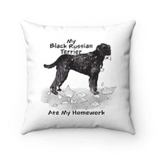 Load image into Gallery viewer, My Black Russian Terrier Ate My Homework Square Pillow