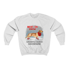 Load image into Gallery viewer, Smooth Haired Dachshund Best In Snow Heavy Blend™ Crewneck Sweatshirt
