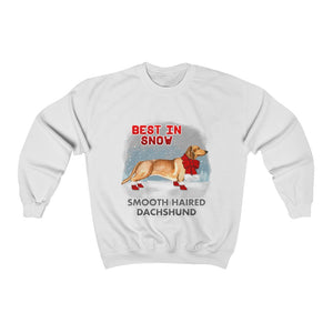 Smooth Haired Dachshund Best In Snow Heavy Blend™ Crewneck Sweatshirt