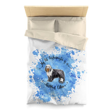 Load image into Gallery viewer, Bearded Collie Pet Fashionista Duvet Cover