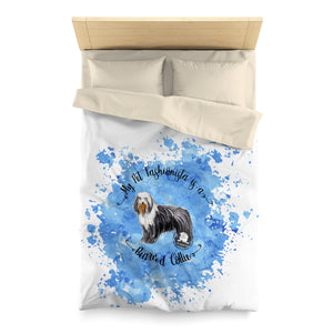 Bearded Collie Pet Fashionista Duvet Cover