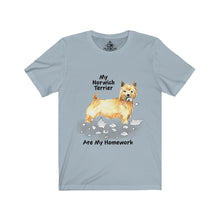 Load image into Gallery viewer, My Norwich Terrier Ate My Homework Unisex Jersey Short Sleeve Tee