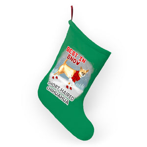 Short Haired Chihuahua Best In Snow Christmas Stockings
