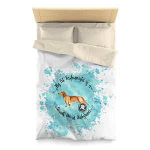 Dachshund (Smooth haired) Pet Fashionista Duvet Cover