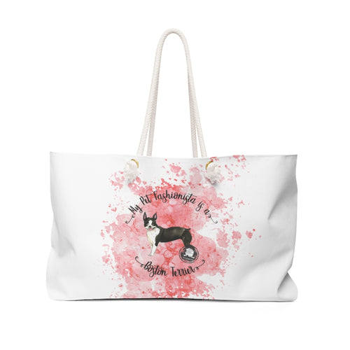 Boston Terrier Pet Fashionista Weekender Bag