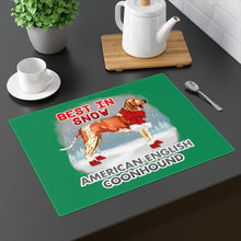 Load image into Gallery viewer, American English Coonhound Best In Snow Placemat