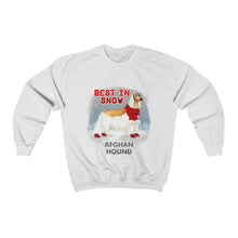Load image into Gallery viewer, Afghan Hound Best In Snow Heavy Blend™ Crewneck Sweatshirt