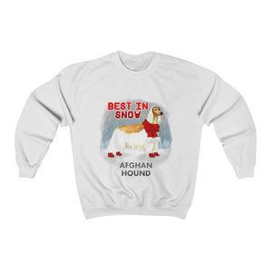 Afghan Hound Best In Snow Heavy Blend™ Crewneck Sweatshirt