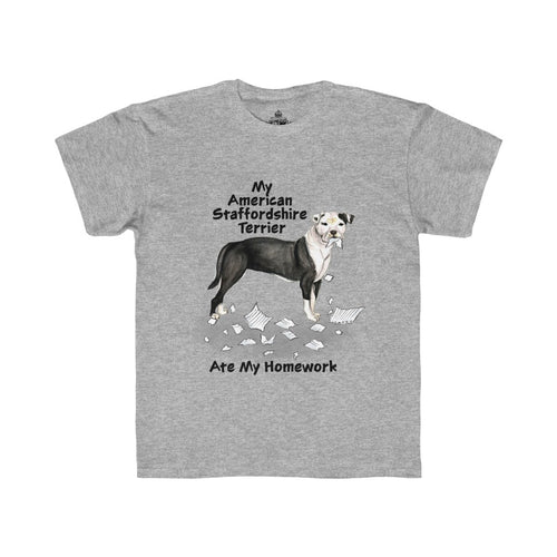 My American Staffordshire Terrier Ate My Homework Kids Regular Fit Tee