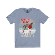 Load image into Gallery viewer, Chinese Crested Best In Snow Unisex Jersey Short Sleeve Tee