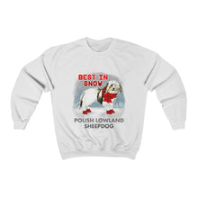 Load image into Gallery viewer, Polish Lowland Sheepdog Best In Snow Heavy Blend™ Crewneck Sweatshirt