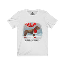 Load image into Gallery viewer, Field Spaniel Best In Snow Unisex Jersey Short Sleeve Tee