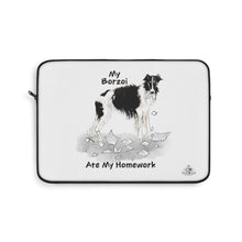 Load image into Gallery viewer, My Borzoi Ate My Homework Laptop Sleeve