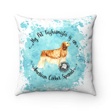 Load image into Gallery viewer, American Cocker Spaniel Pet Fashionista Square Pillow