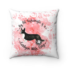Load image into Gallery viewer, Cardigan Welsh Corgi Pet Fashionista Square Pillow