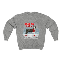 Load image into Gallery viewer, Boston Terrier Best In Snow Heavy Blend™ Crewneck Sweatshirt