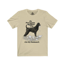 Load image into Gallery viewer, My Portuguese Water Dog Ate My Homework Unisex Jersey Short Sleeve Tee