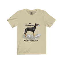 Load image into Gallery viewer, My Beauceron Ate My Homework Unisex Jersey Short Sleeve Tee