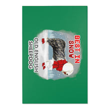 Load image into Gallery viewer, Old English Sheepdog In Snow Area Rug