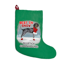 Load image into Gallery viewer, Bluetick Coonhound Best In Snow Christmas Stockings