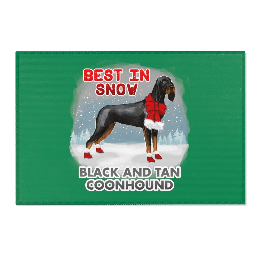 Black and Tan Coonhound Best In Snow Area Rug