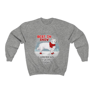 American Eskimo Dog Best In Snow Heavy Blend™ Crewneck Sweatshirt