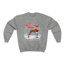 Load image into Gallery viewer, Ibizan Hound Best In Snow Heavy Blend™ Crewneck Sweatshirt