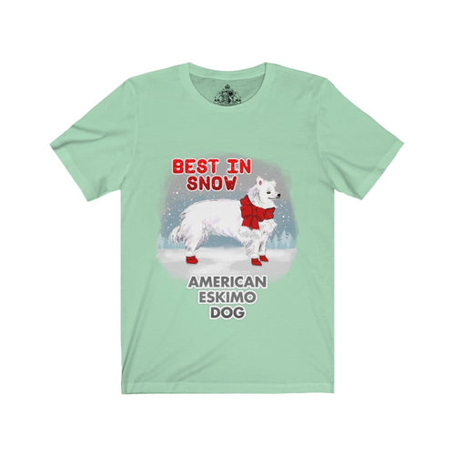 American Eskimo Dog Best In Snow Unisex Jersey Short Sleeve Tee