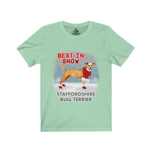 Load image into Gallery viewer, Staffordshire Bull Terrier Best In Snow Unisex Jersey Short Sleeve Tee