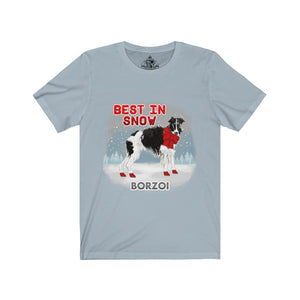 Borzoi Best In Snow Unisex Jersey Short Sleeve Tee
