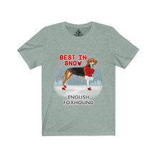 Load image into Gallery viewer, English Foxhound Best In Snow Unisex Jersey Short Sleeve Tee