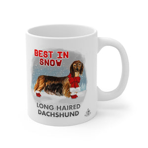 Long Haired Dachshund Best In Snow Mug