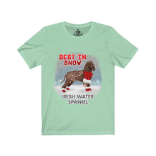 Load image into Gallery viewer, Irish Water Spaniel Best In Snow Unisex Jersey Short Sleeve Tee