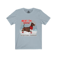 Load image into Gallery viewer, Scottish Terrier Best In Snow Unisex Jersey Short Sleeve Tee