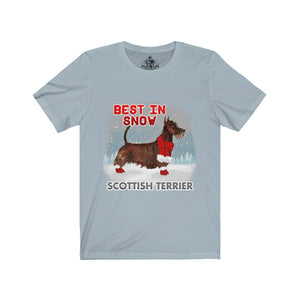 Scottish Terrier Best In Snow Unisex Jersey Short Sleeve Tee