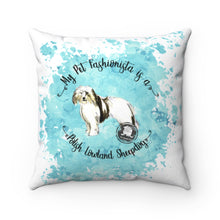 Load image into Gallery viewer, Polish Lowland Sheepdog Pet Fashionista Square Pillow