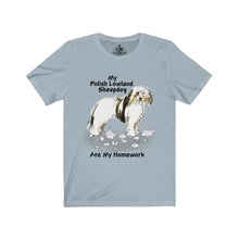 Load image into Gallery viewer, My Polish Lowland Sheepdog Ate My Homework Unisex Jersey Short Sleeve Tee