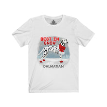 Load image into Gallery viewer, Dalmation Best In Snow Unisex Jersey Short Sleeve Tee