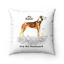 Load image into Gallery viewer, My Saluki Ate My Homework Square Pillow