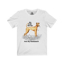 Load image into Gallery viewer, My Irish Terrier Ate My Homework Unisex Jersey Short Sleeve Tee