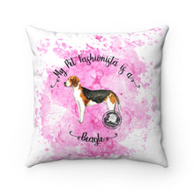 Load image into Gallery viewer, Beagle Pet Fashionista Square Pillow