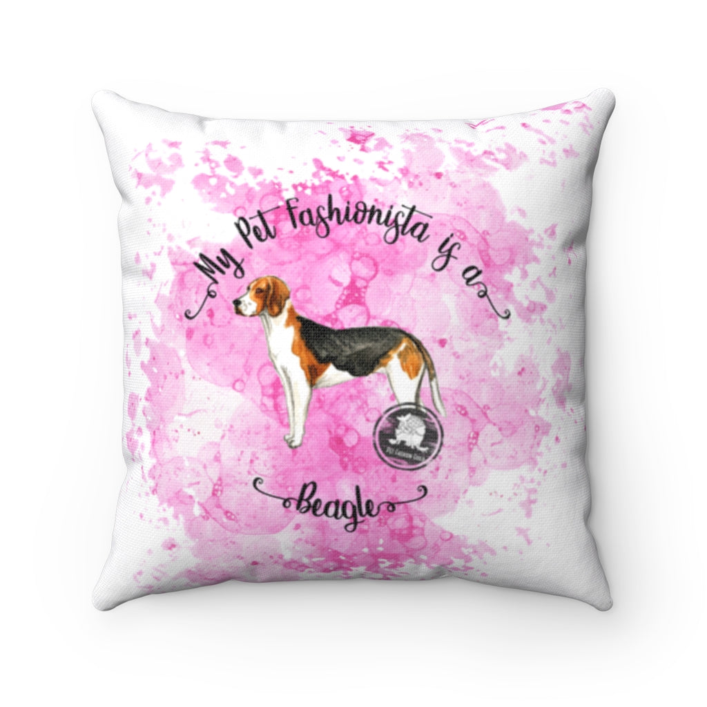 Beagle Pet Fashionista Square Pillow