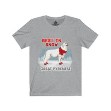 Load image into Gallery viewer, Great Pyrenees In Snow Unisex Jersey Short Sleeve Tee