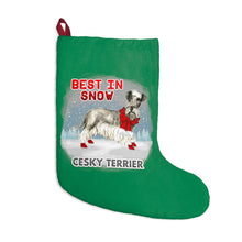 Load image into Gallery viewer, Cesky Terrier Best In Snow Christmas Stockings