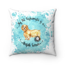 Load image into Gallery viewer, Norfolk Terrier Pet Fashionista Square Pillow