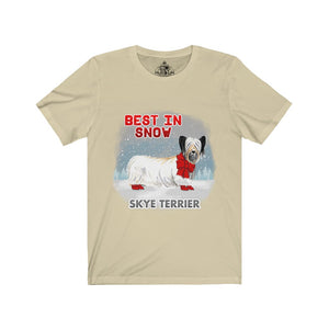 Skye Terrier Best In Snow Unisex Jersey Short Sleeve Tee
