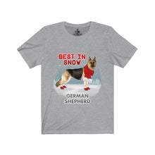 Load image into Gallery viewer, German Shepherd Best In Snow Unisex Jersey Short Sleeve Tee